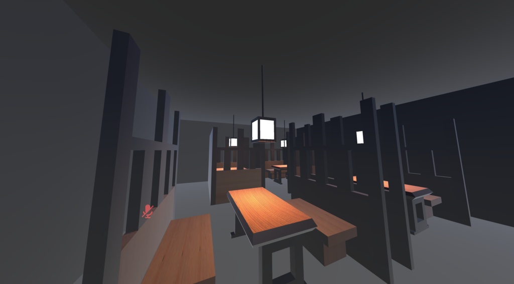 居酒屋のボックス席セット(軽量/半個室風)【VRChat/ワールド制作】