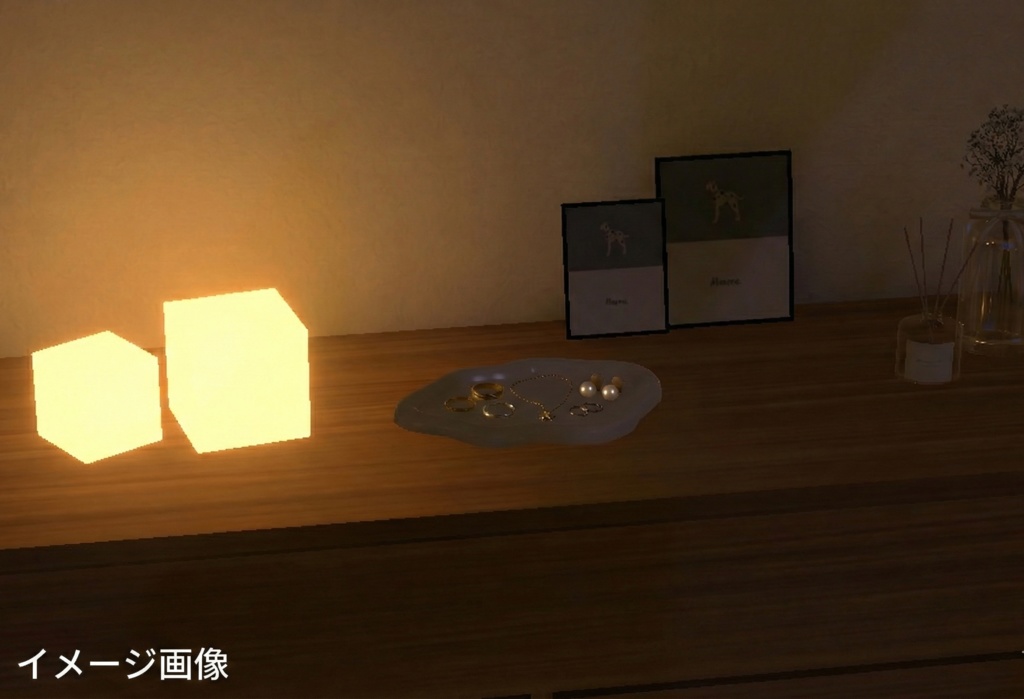 【3D小物】雲のかたちのアクセサリートレイ【VRChat/インテリア】