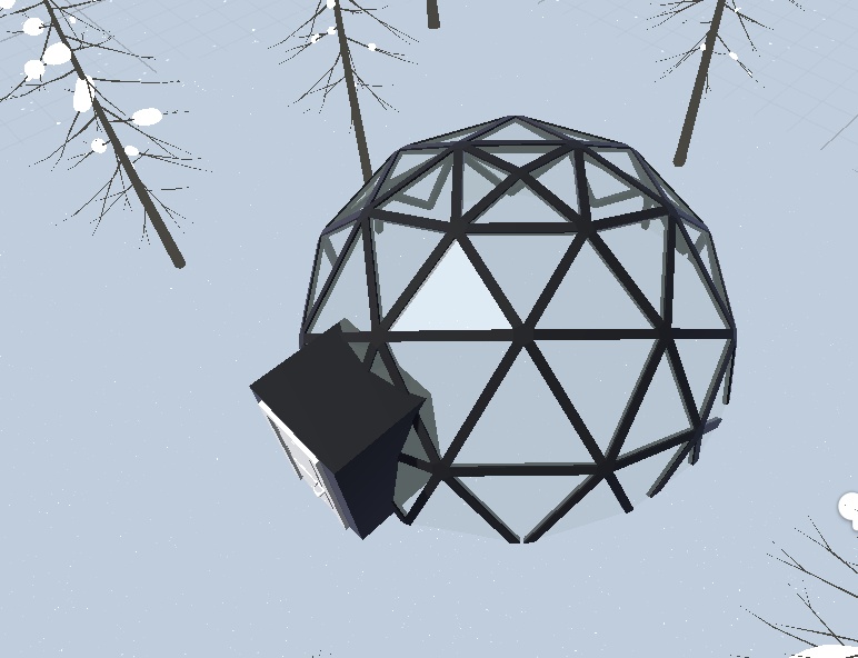 【3Dアセット】ドームテント(星空Skybox/ラメ床/木々付き)【VRChat/ワールド制作】