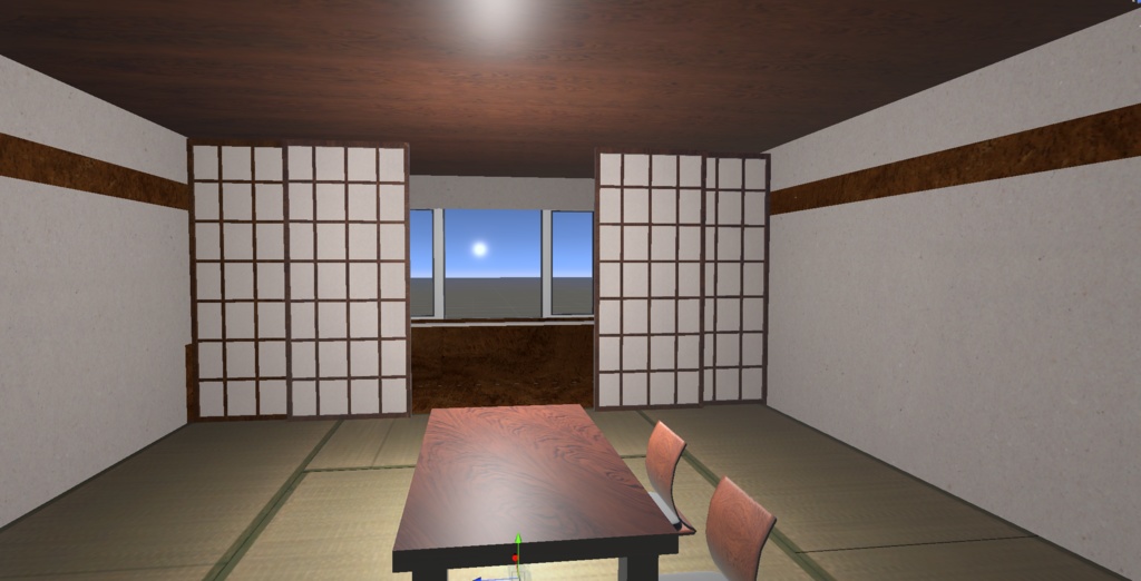 【3Dモデル】落ち着きのある和室(座卓・座椅子付き)【VRChat/ワールド制作】