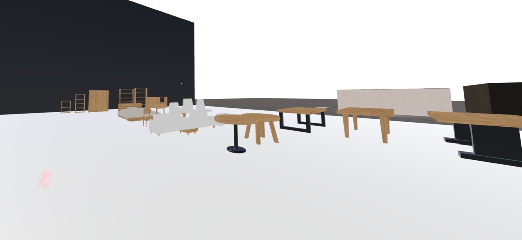 【3Dモデル】シンプル家具セット(全20種/ローポリ/2色展開)【VRChat/ワールド制作】