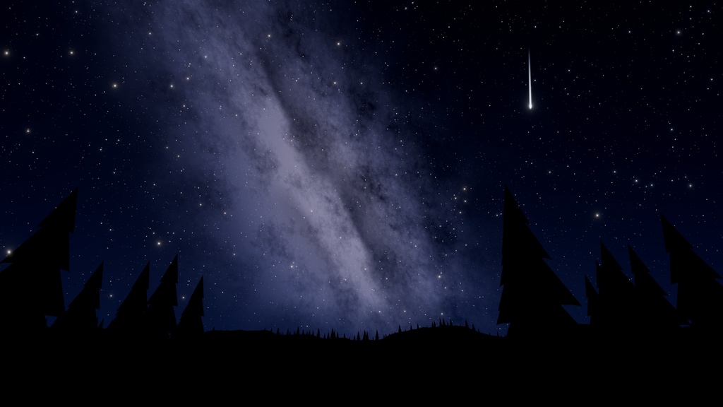 【VRChat ワールド用シェーダー】星降る夜空シェーダー