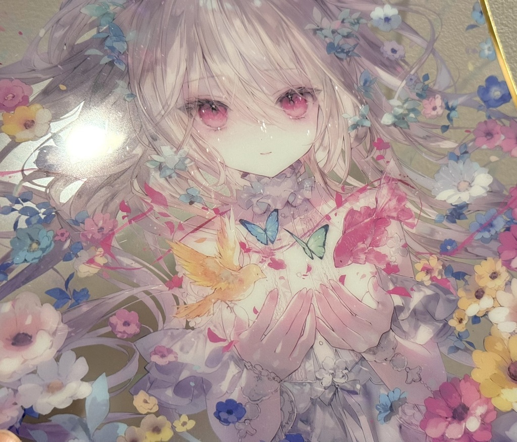 <アウトレット品>【おにねこ直筆サイン入り】クリア色紙『Breath of life』