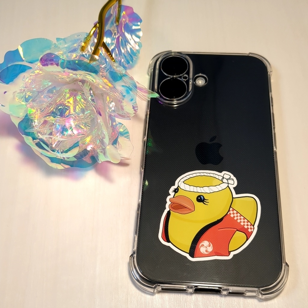 赤色法被あひるちゃんステッカー