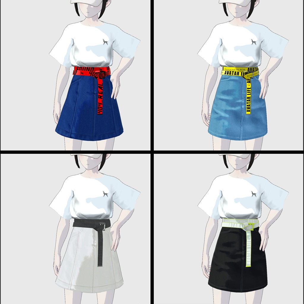 Denim Skirt+Industrial Belt for Grus