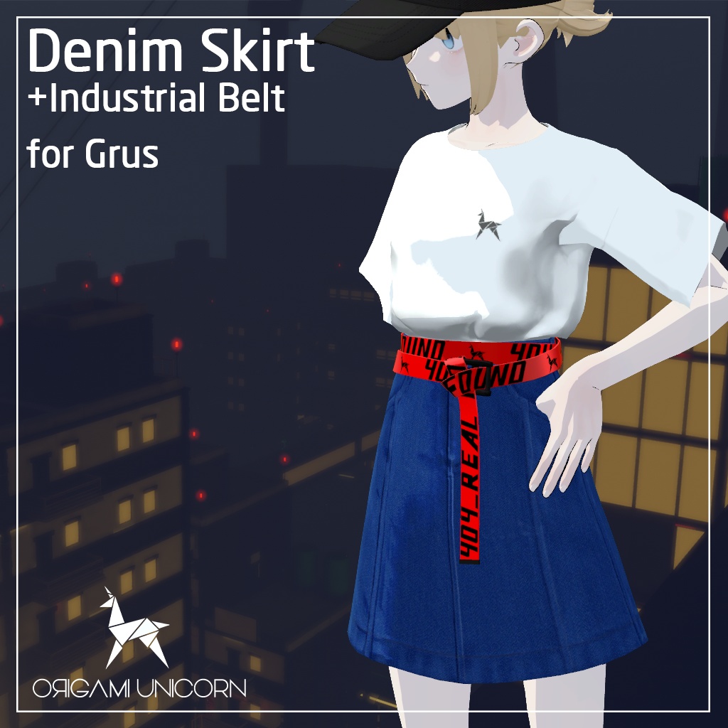 Denim Skirt+Industrial Belt for Grus