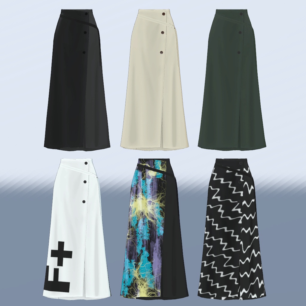 Asymmetry Slit Skirt for Grus