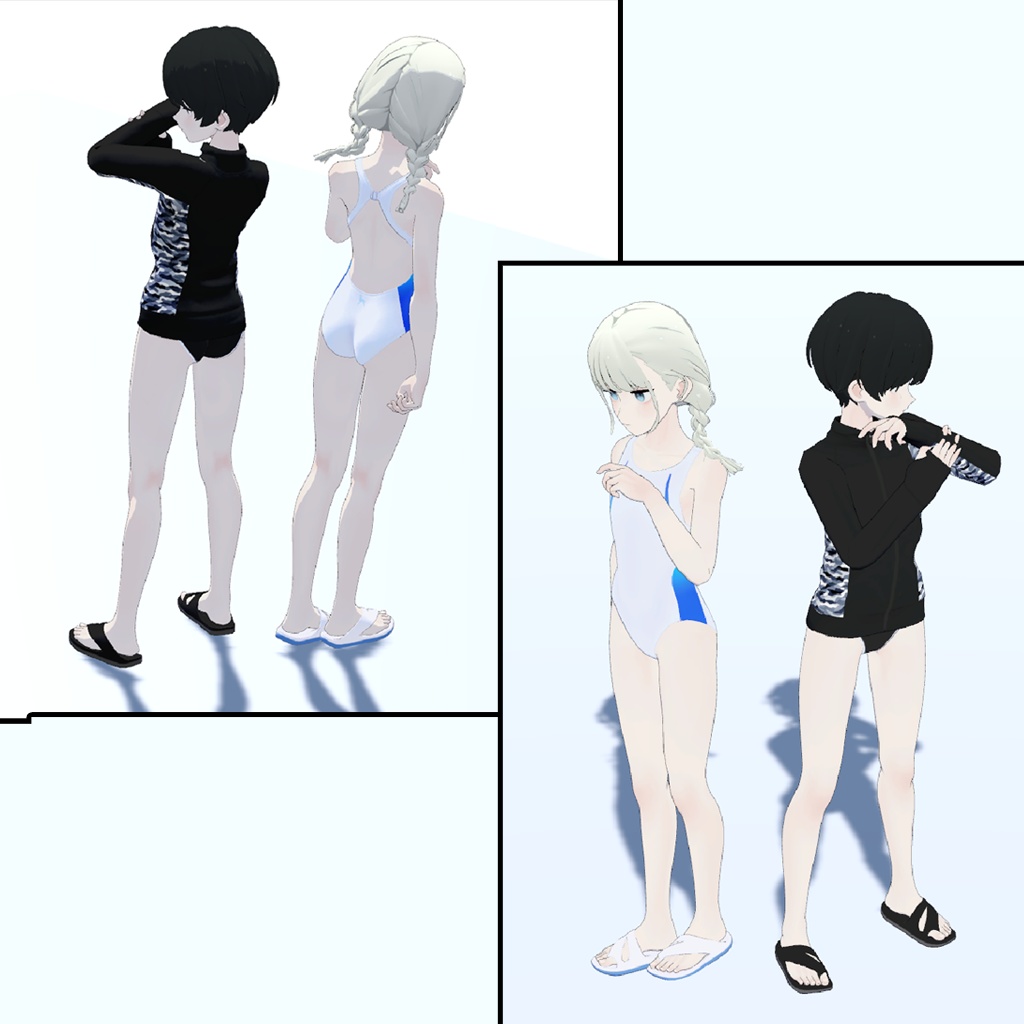 Sporty Swimsuits Set for Grus & Lapwing