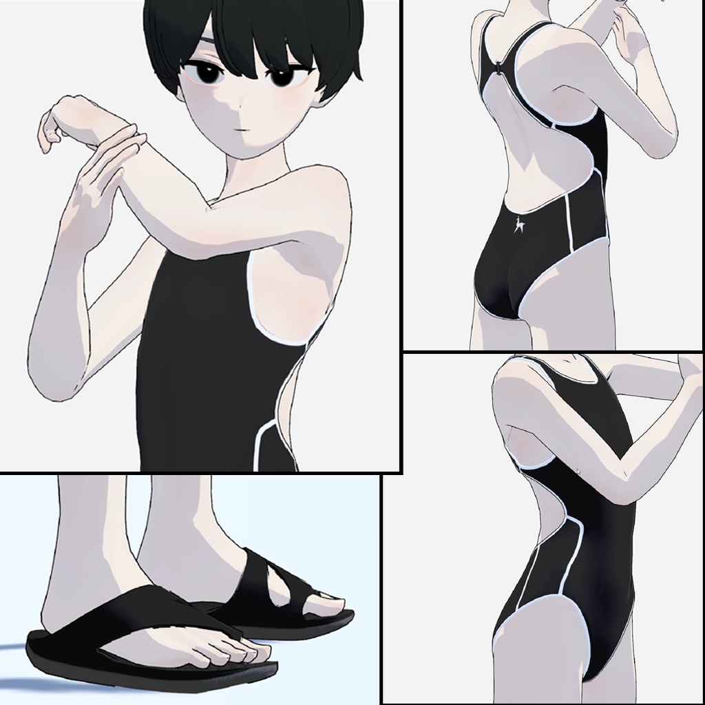 Sporty Swimsuits Set for Grus & Lapwing