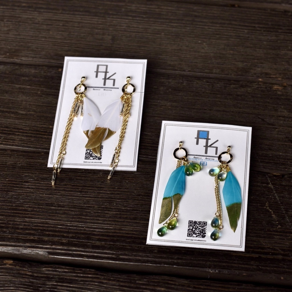 【Pierces&Earrings】feather chain(6/30まで)