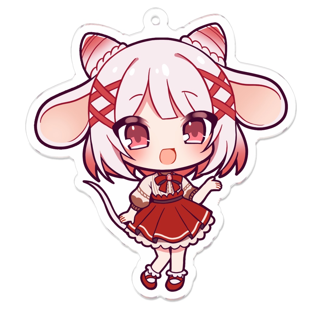 野菓子いちご(ショートヘア)アクリルキーホルダー70×70mm