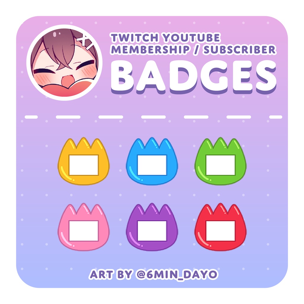 【Twitch Badges】name badge / お名前バッジ 【サブスクバッジ】