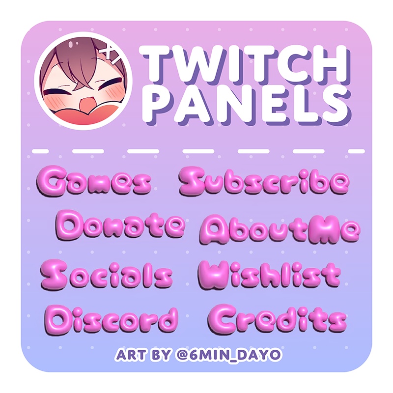 【Twitchパネル】3Dピンク文字【Twitch Panels】