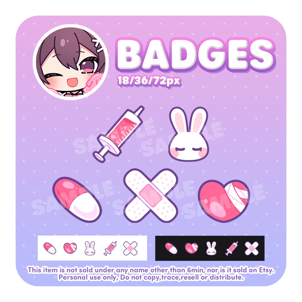 【Twitch YouTube Badges】病みかわいい / yamikawaii【サブスクバッジ】