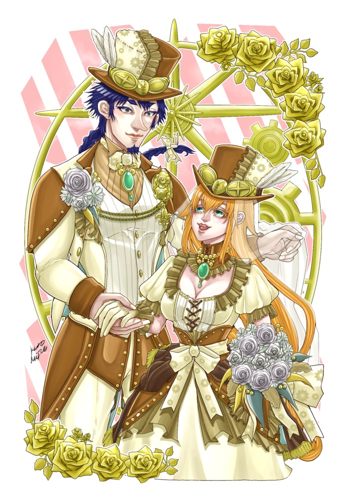 ポストカード 【スチームパンクコーデシリーズ】ヴァインスタ夫妻
