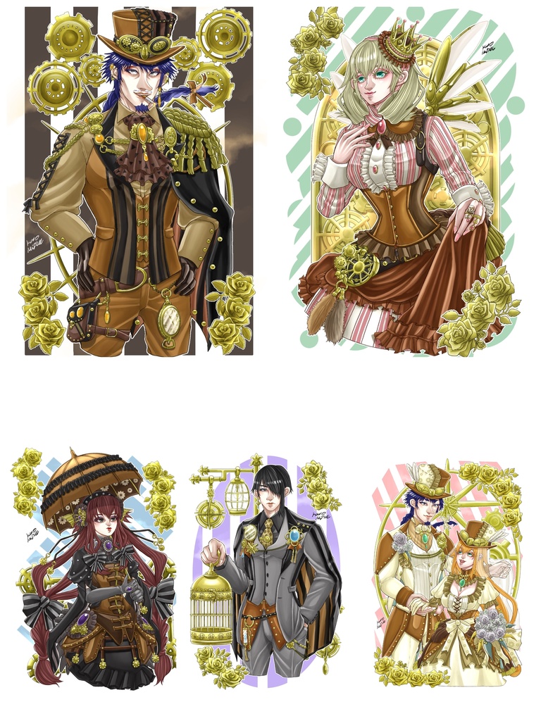 ポストカードセット（スチームコーデシリーズ 5種類）