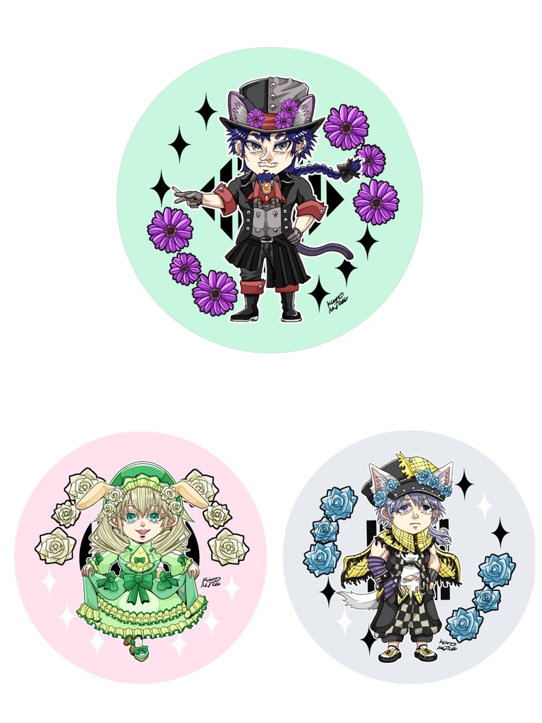 缶バッチ(57mm)セット(獣耳シリーズ3種類)