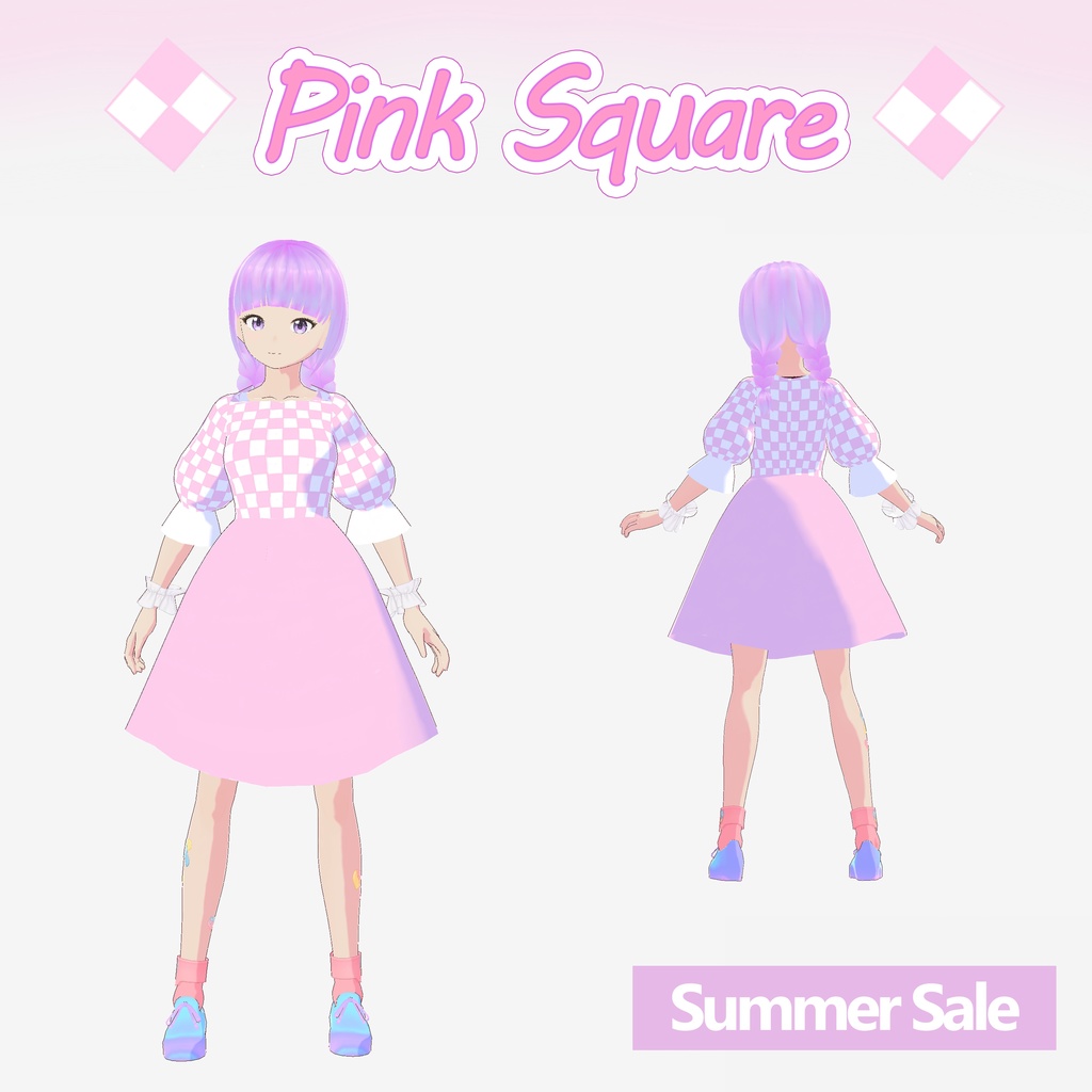 Pink Square Dress/ ピンクの四角いドレス