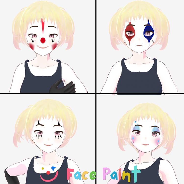 Clown Makeup Face Paint/道化師の化粧フェイスペイント