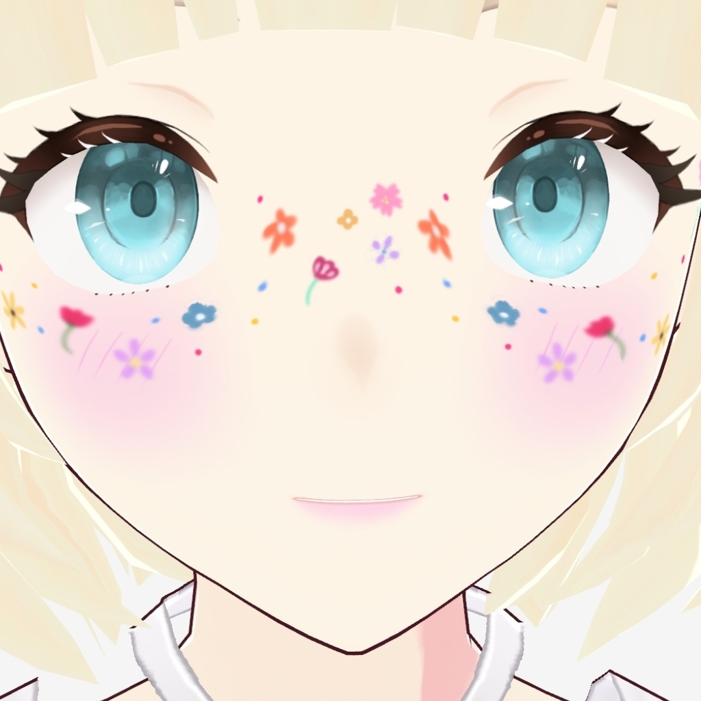 Floral Watercolor Bloom Face Paint/花柄の水彩フェイスペイント