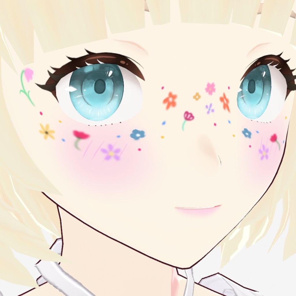 Floral Watercolor Bloom Face Paint/花柄の水彩フェイスペイント