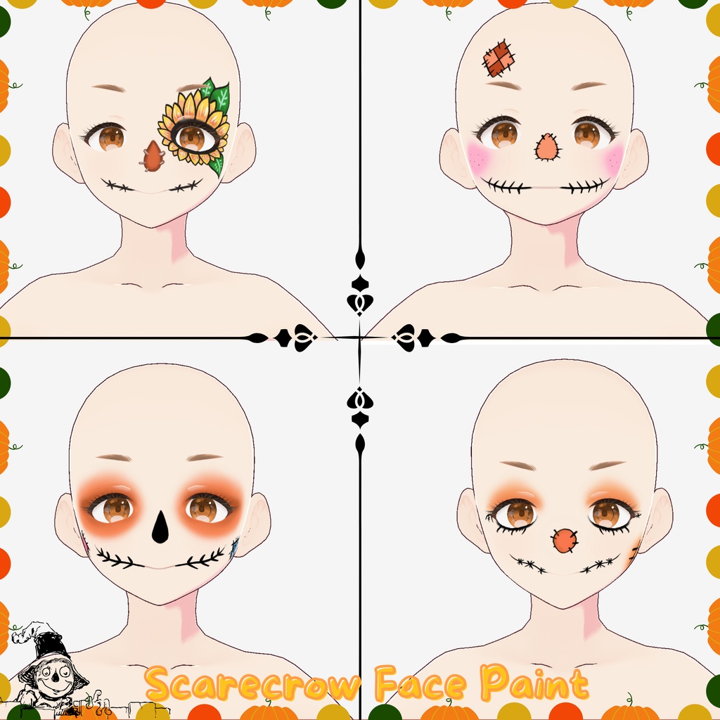 Scarecrow Theme Face Paint/案山子テーマのフェイスペイント