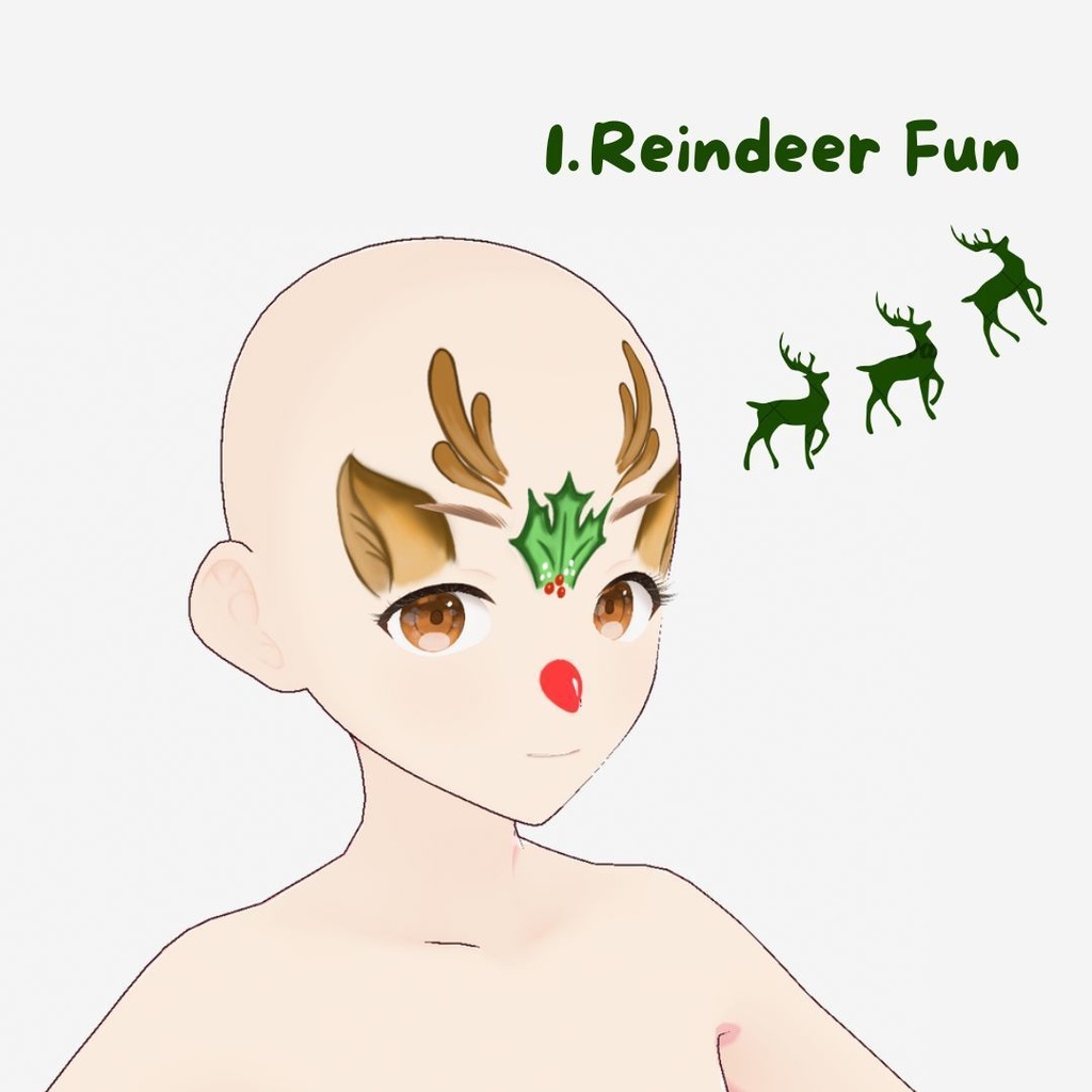 Christmas Cheer Face Paint/クリスマス チア フェイスペイント