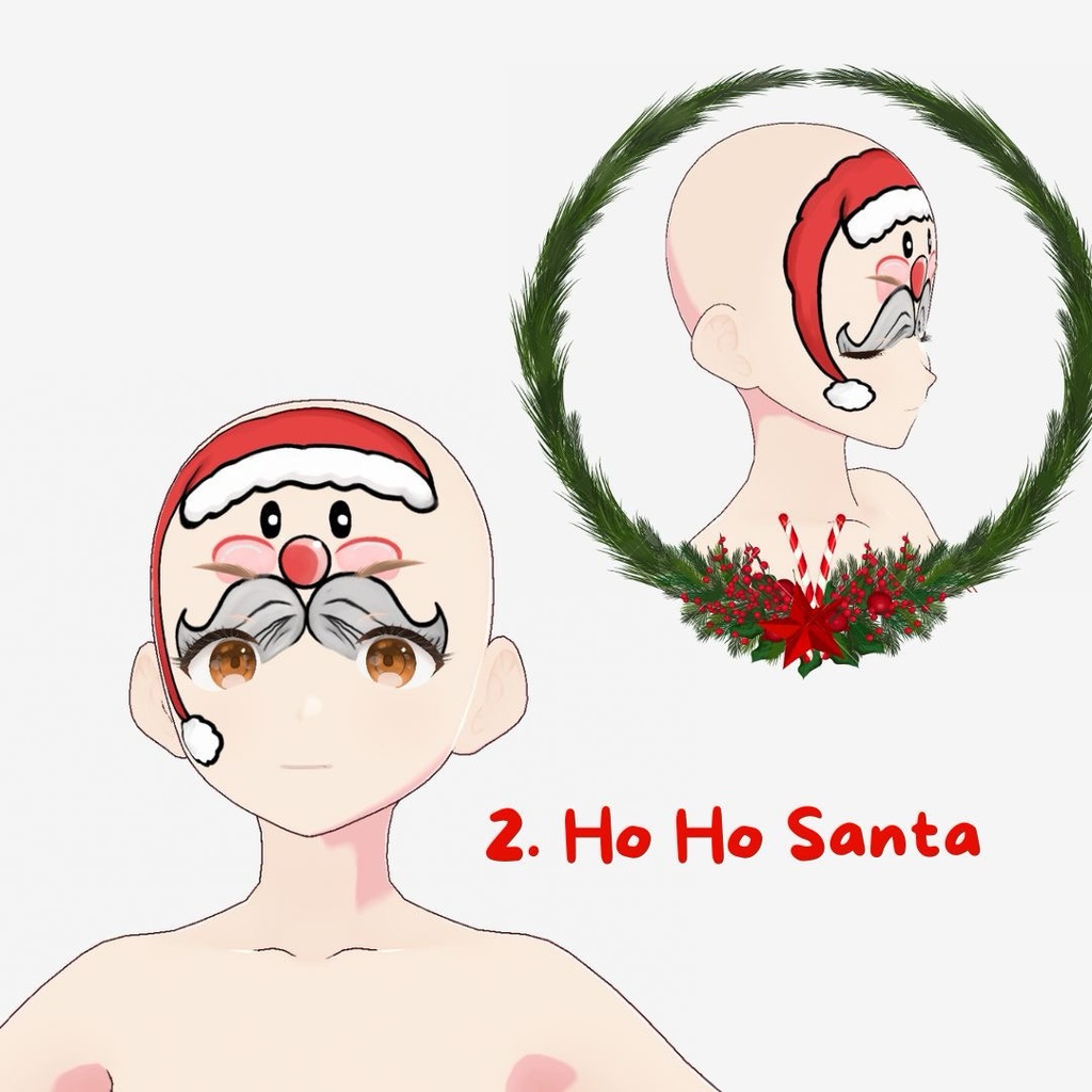 Christmas Cheer Face Paint/クリスマス チア フェイスペイント