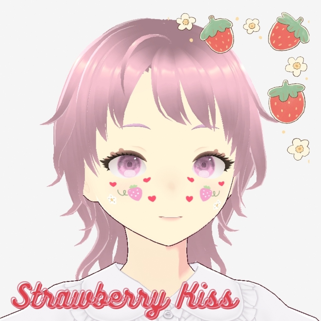 Strawberry Theme Face Paint/いちごテーマのフェイスペイント