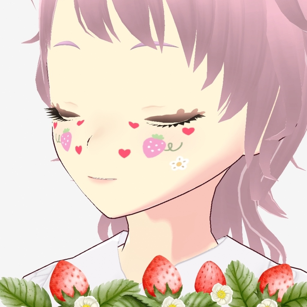 Strawberry Theme Face Paint/いちごテーマのフェイスペイント