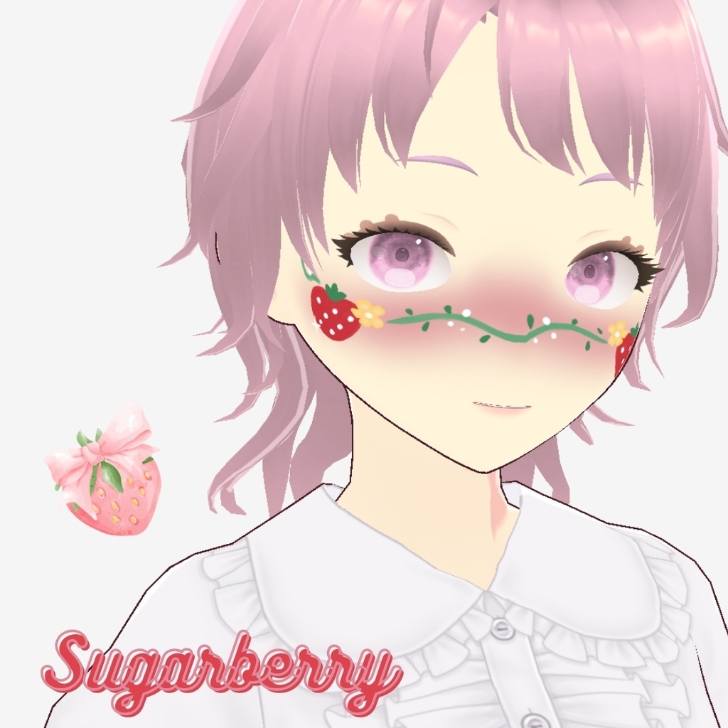 Strawberry Theme Face Paint/いちごテーマのフェイスペイント