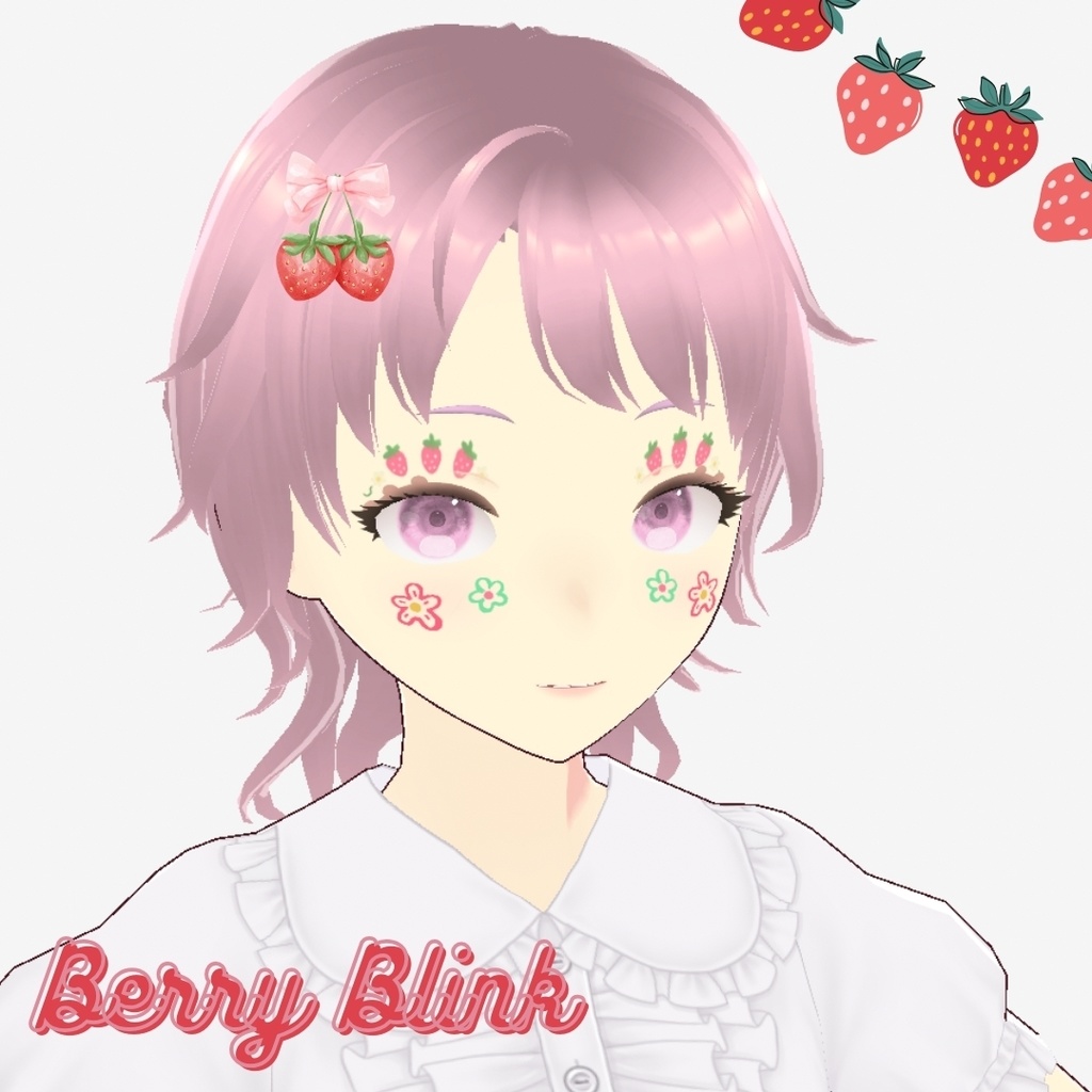 Strawberry Theme Face Paint/いちごテーマのフェイスペイント