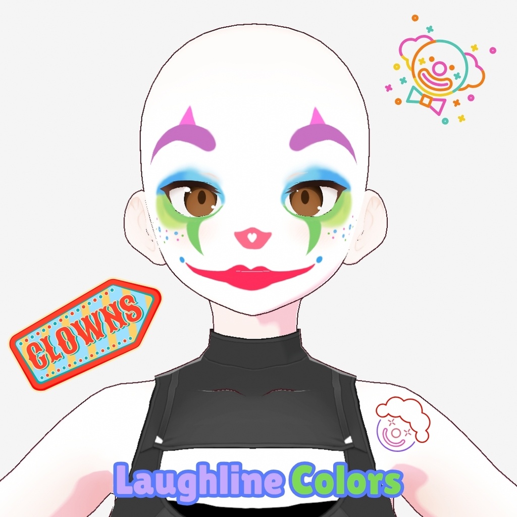 Party Clown Face Paint/パーティー用ピエロメイク