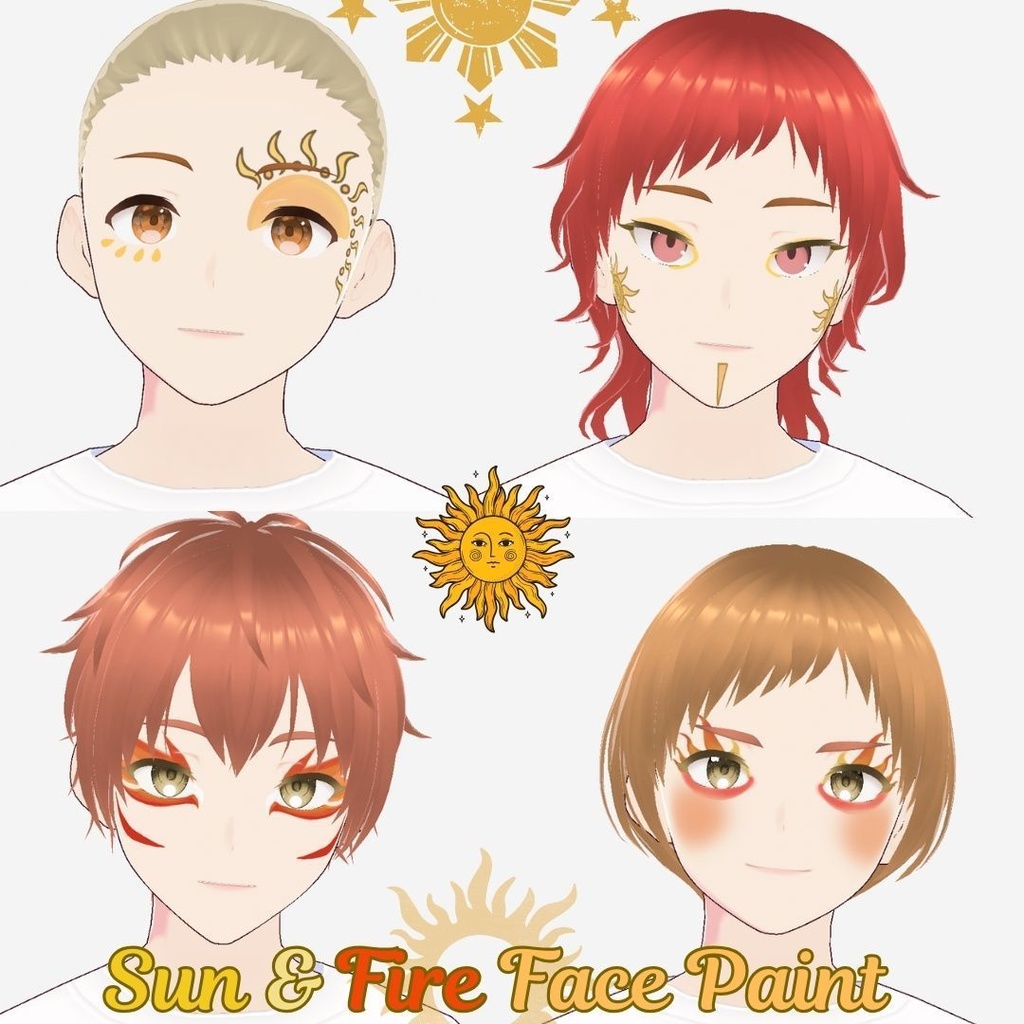 Sun & Fire Face Paint/太陽と炎のフェイスペイント