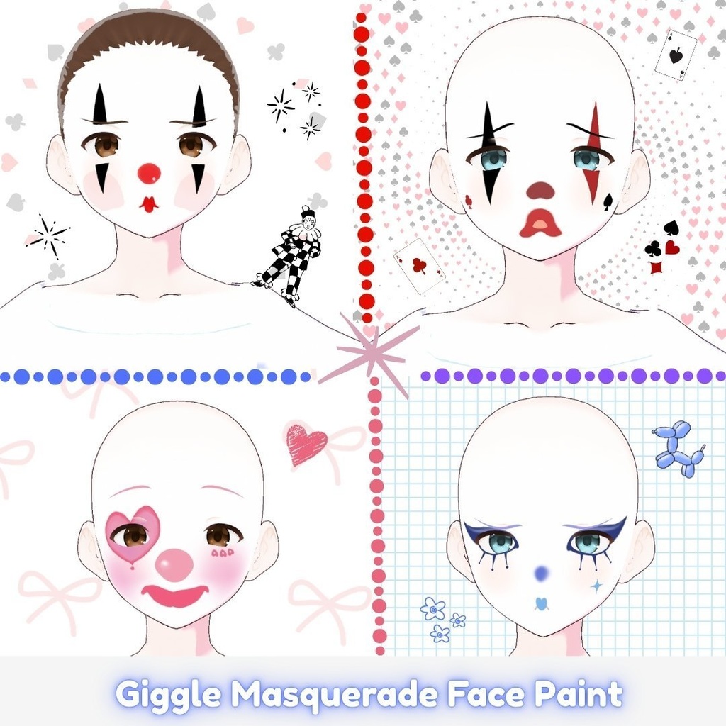 Giggle Masquerade Face Paint/道化師の舞台メイク