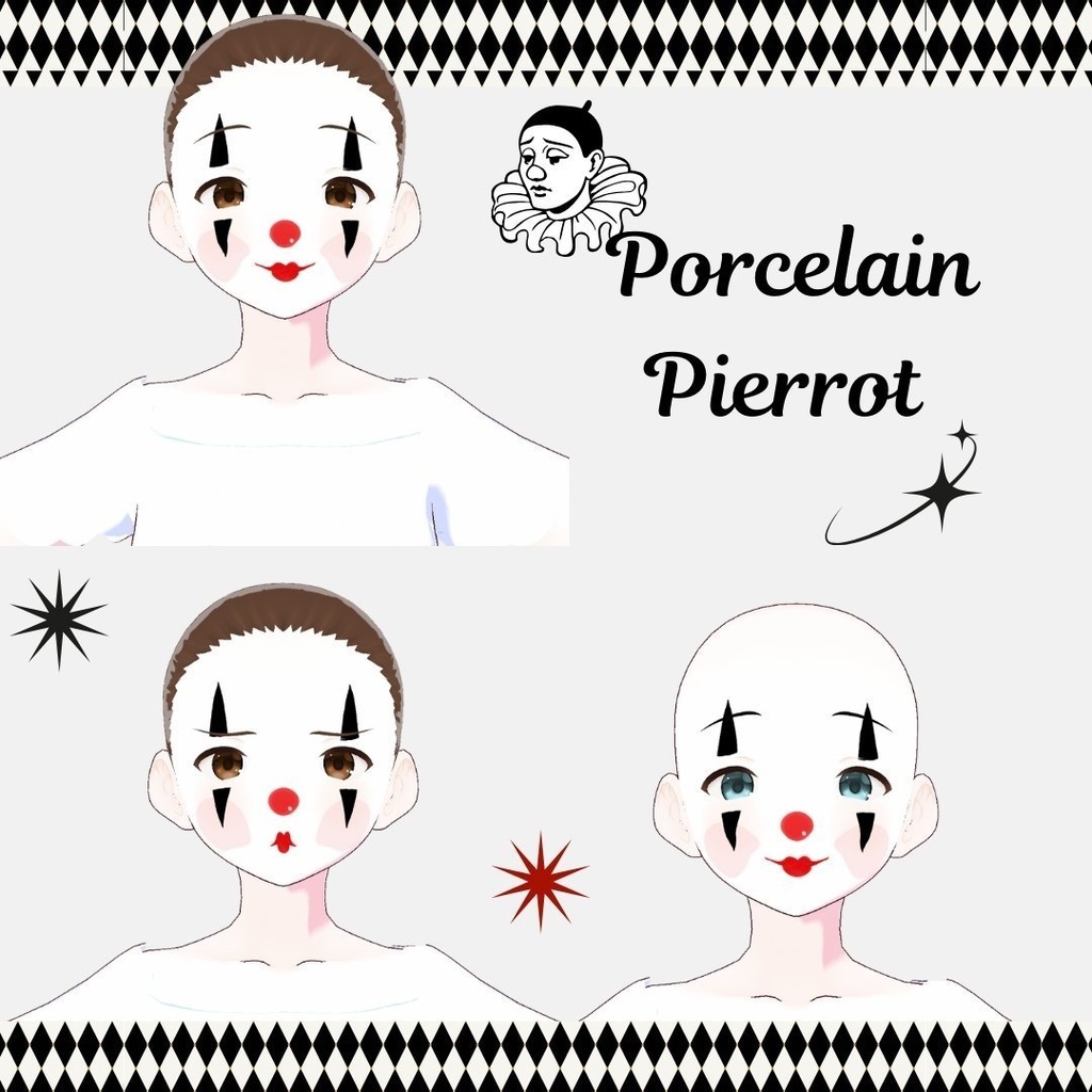 Giggle Masquerade Face Paint/道化師の舞台メイク