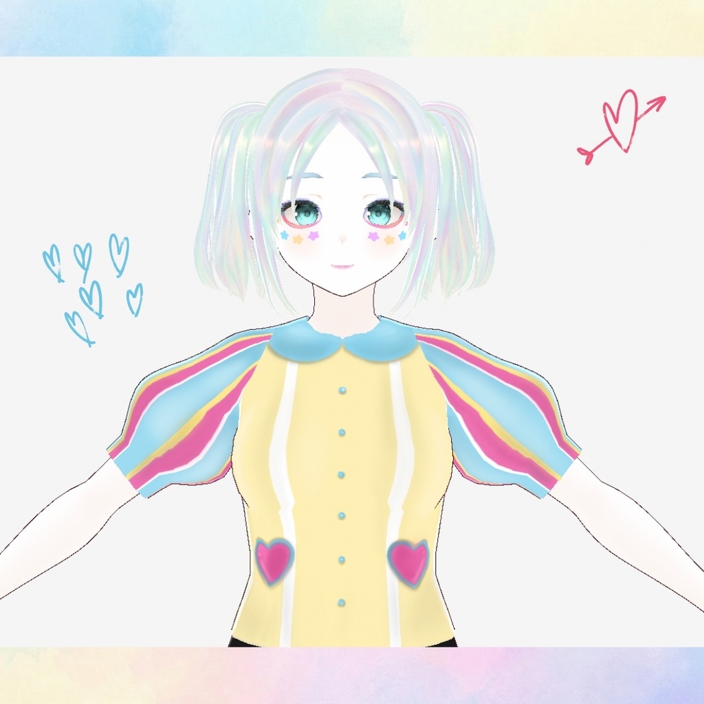 Lemon Lovestruck Top/【レモン・ラブストラック】ハートポケットのパフスリーブトップス(訳あり)