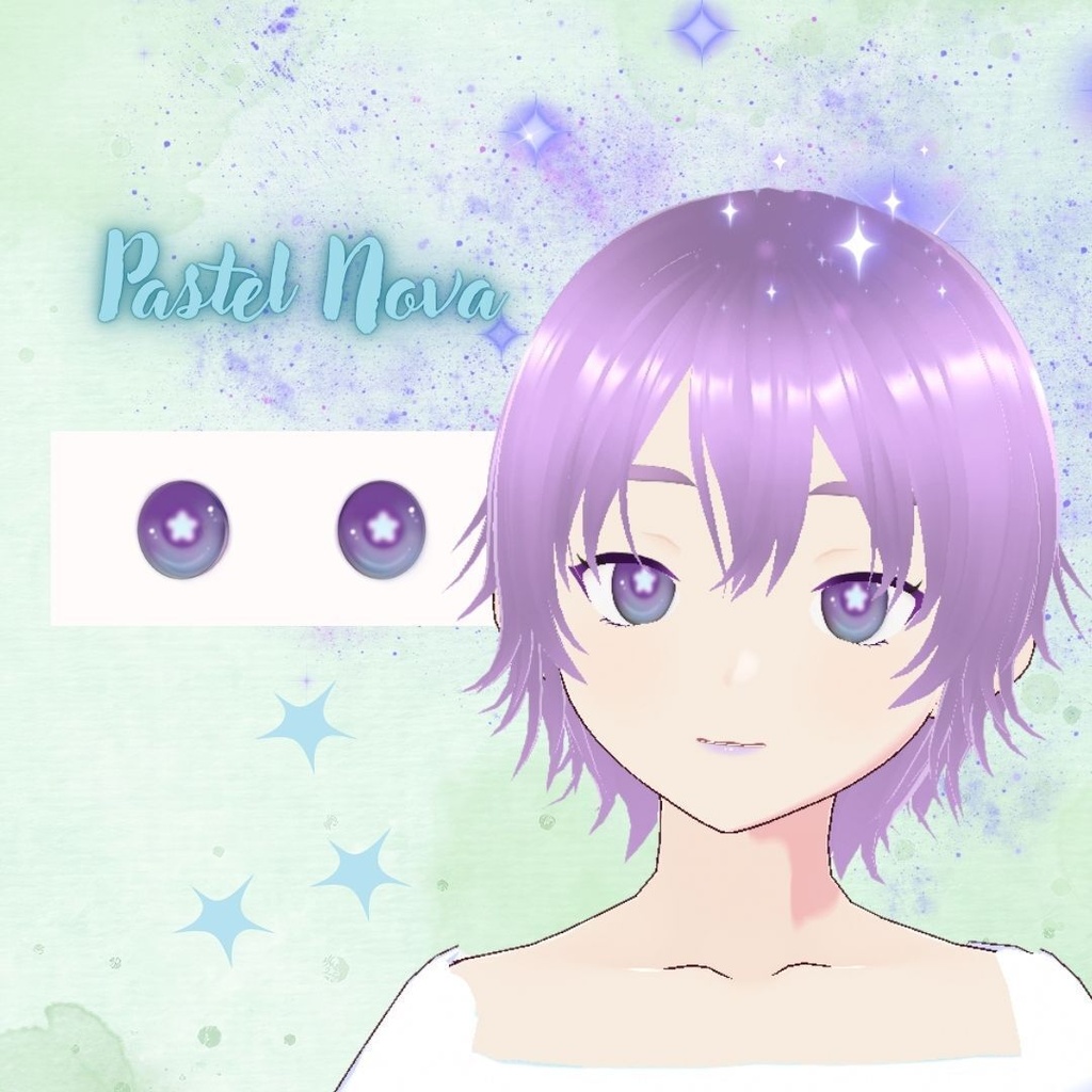 【VRoid用テクスチャ】🎆Purple Galaxy Irises Texture/幻想宇宙の虹彩テクスチャセット|紫の銀河・星空風 目テクスチャ|VRoid用瞳素材🌟