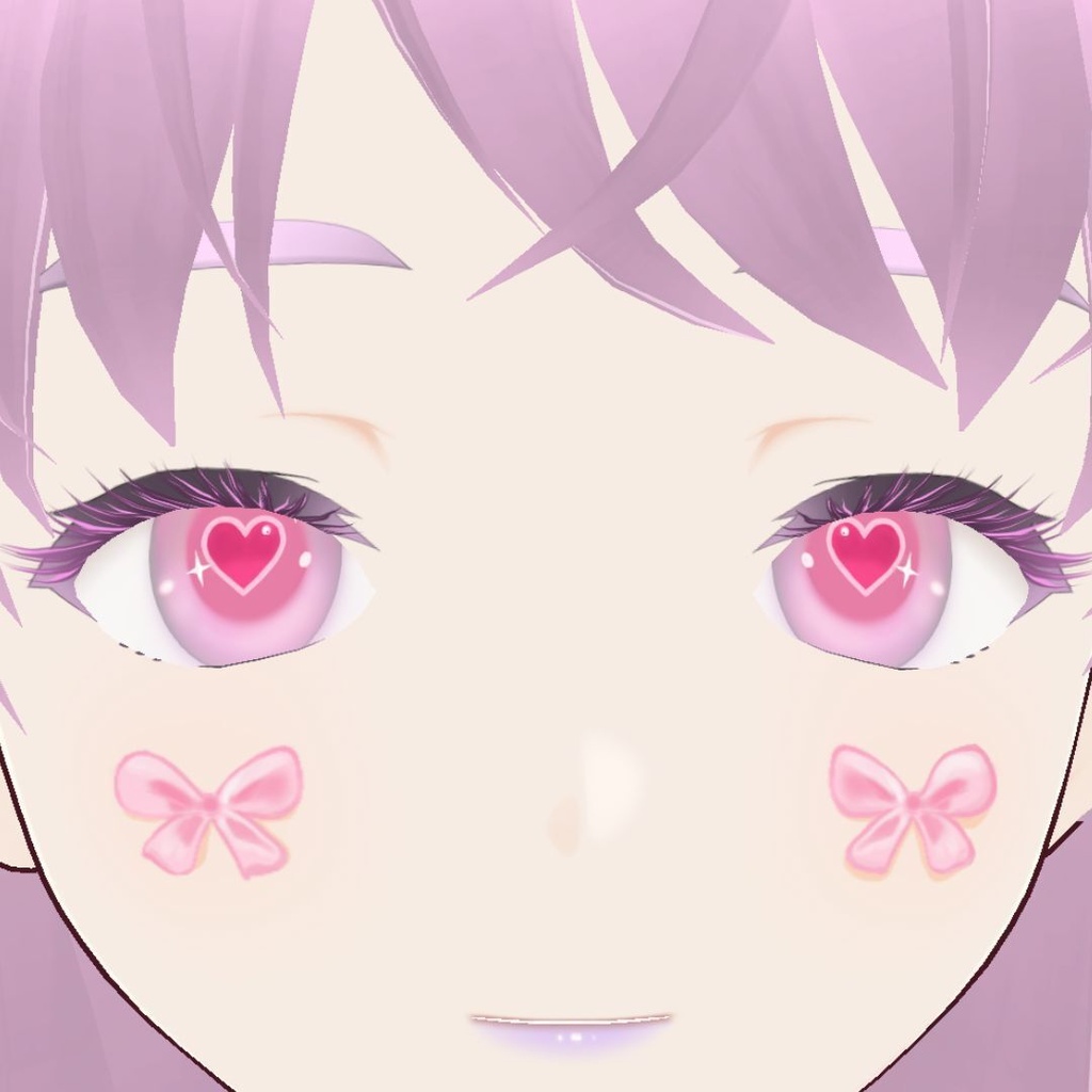 【VRoid用テクスチャ】ハート虹彩テクスチャ|VRoid対応 夢かわピンク瞳・VTuber用アイテクスチャ|Sweetheart Iris