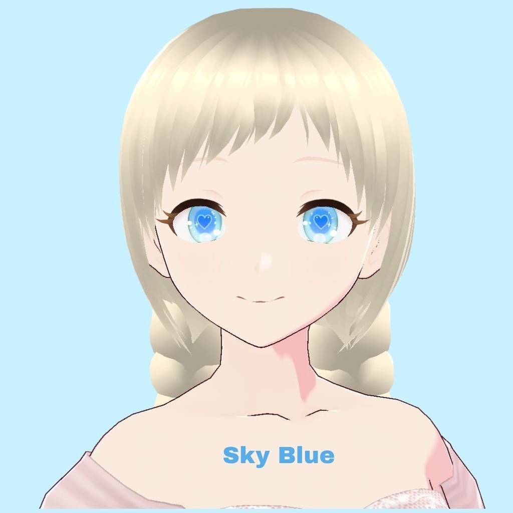 【VRoid用テクスチャ】きゅるんとかわいいハート瞳・アイテクスチャ【8色】