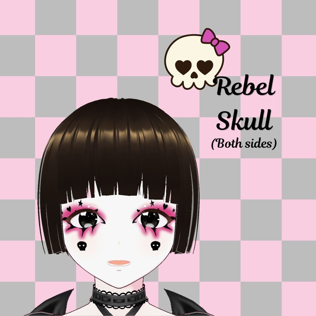 【VRoid用テクスチャ】パンク風アイメイク・フェイステクスチャ/Punk Style Makeup Set