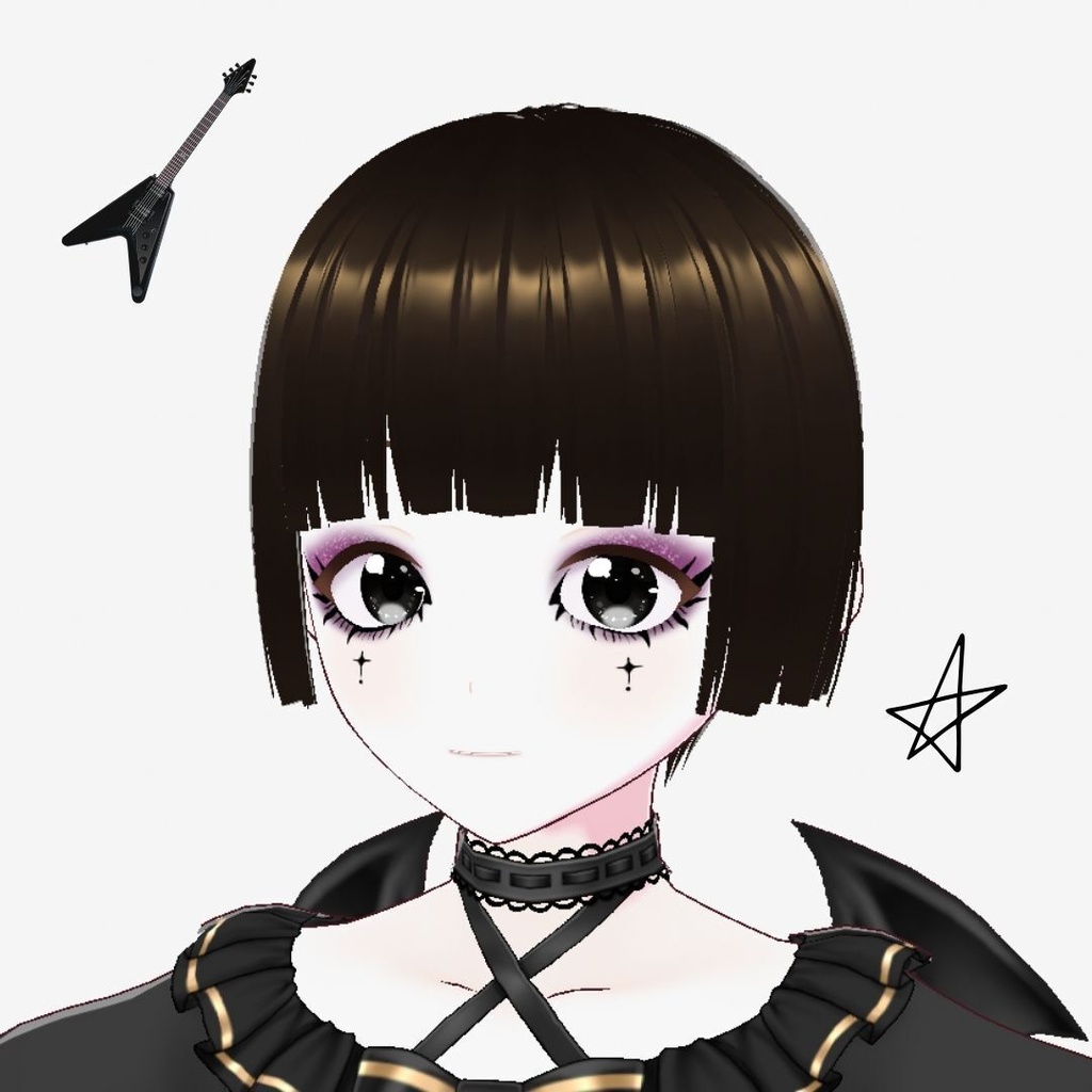 【VRoid用テクスチャ】パンク風アイメイク・フェイステクスチャ/Punk Style Makeup Set