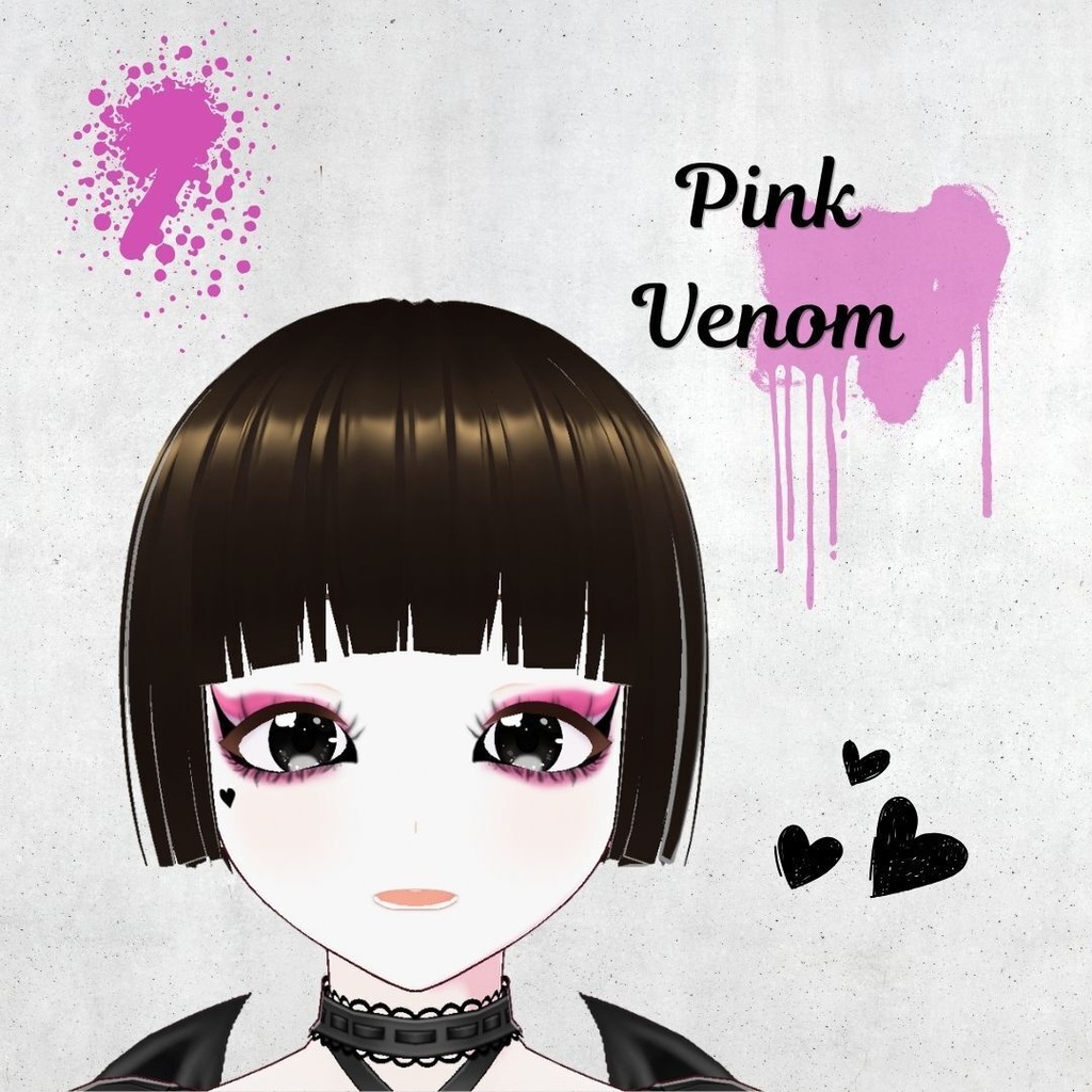 【VRoid用テクスチャ】パンク風アイメイク・フェイステクスチャ/Punk Style Makeup Set