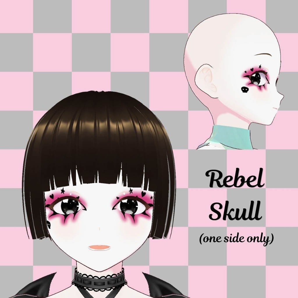 【VRoid用テクスチャ】パンク風アイメイク・フェイステクスチャ/Punk Style Makeup Set