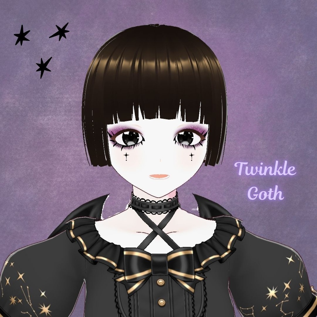 【VRoid用テクスチャ】パンク風アイメイク・フェイステクスチャ/Punk Style Makeup Set