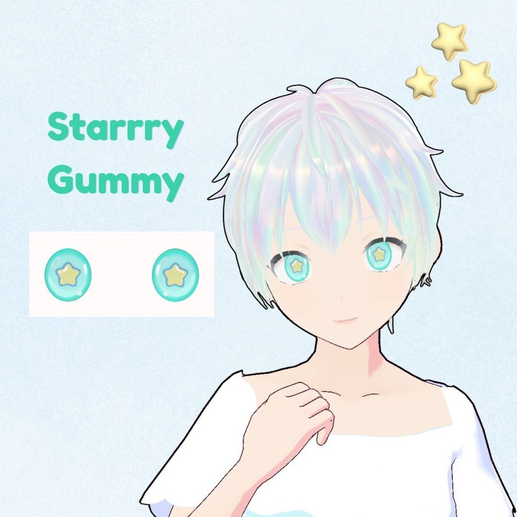【VRoid用テクスチャ】🩵💚夏色ミントソーダの瞳テクスチャ/Sweet Mint Summer Soda
