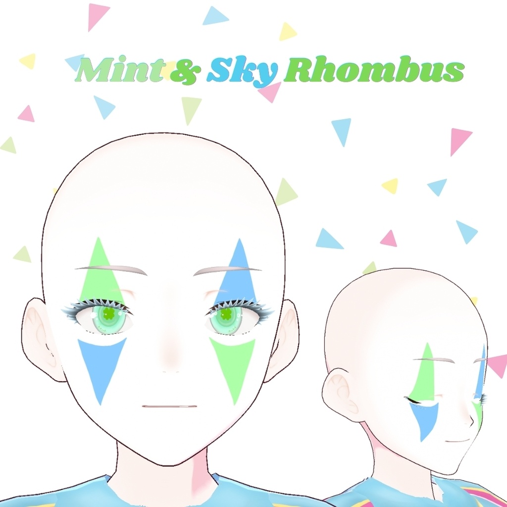 【VRoid用テクスチャ】💠幾何学ジェスターのフェイスメイク💠/Geo-Jester Face Paint