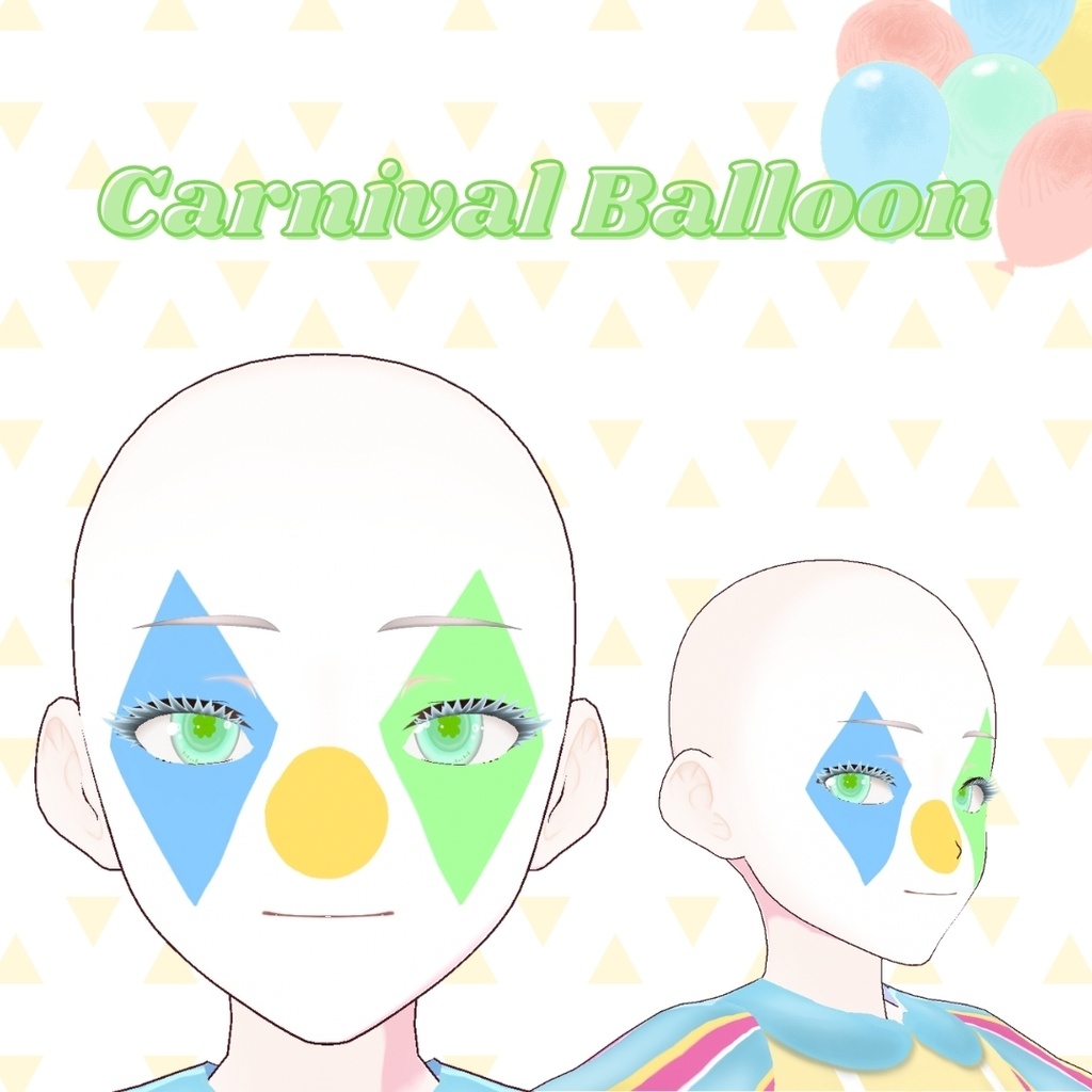【VRoid用テクスチャ】💠幾何学ジェスターのフェイスメイク💠/Geo-Jester Face Paint