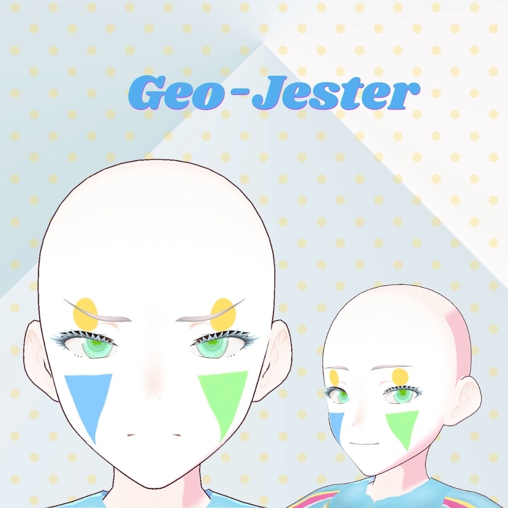 【VRoid用テクスチャ】💠幾何学ジェスターのフェイスメイク💠/Geo-Jester Face Paint
