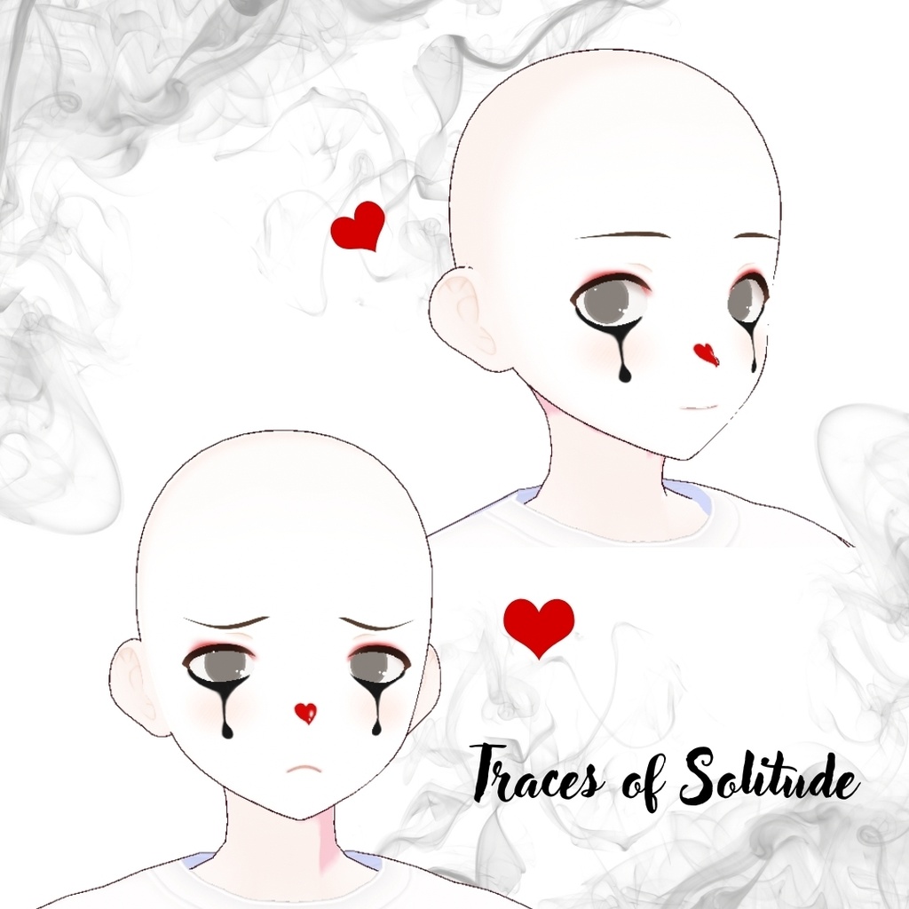 【VRoid用テクスチャ】🤹メランコリー・クラウン のフェイスメイク♥️/Melancholy Clown Face Paint